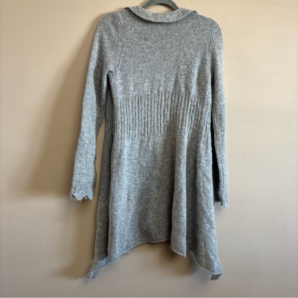 Sparrow Light Gray long Ruffled Cardigan - Picture 2 of 4